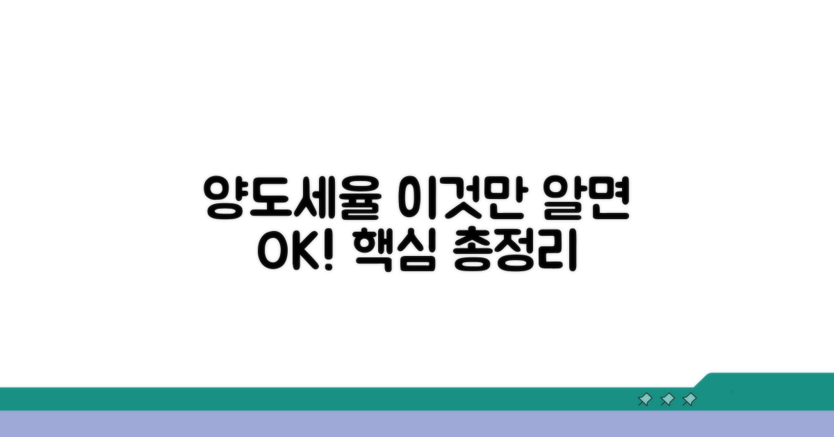 양도세율 적용 기준 안내