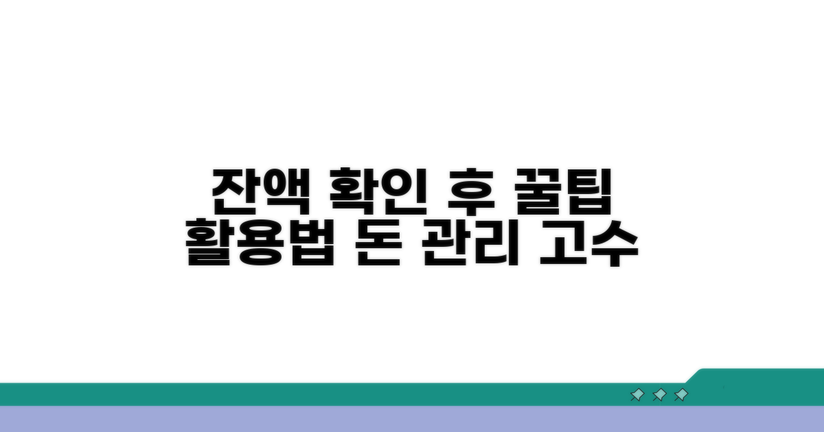 잔액 확인 후 활용 팁