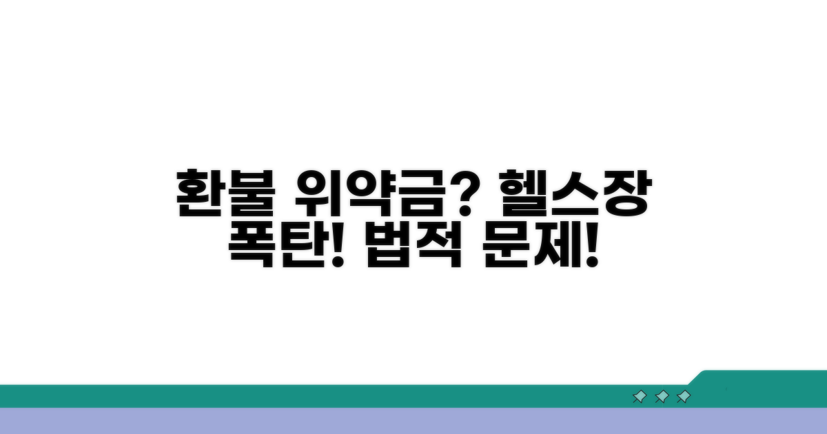 헬스장 환불 위약금 과도한 문제