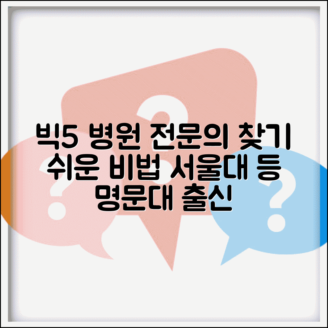 대학병원 의료진 찾기 | Big5 병원 전문의 검색 (+ 서울대 연세대 고려대 성균관대)