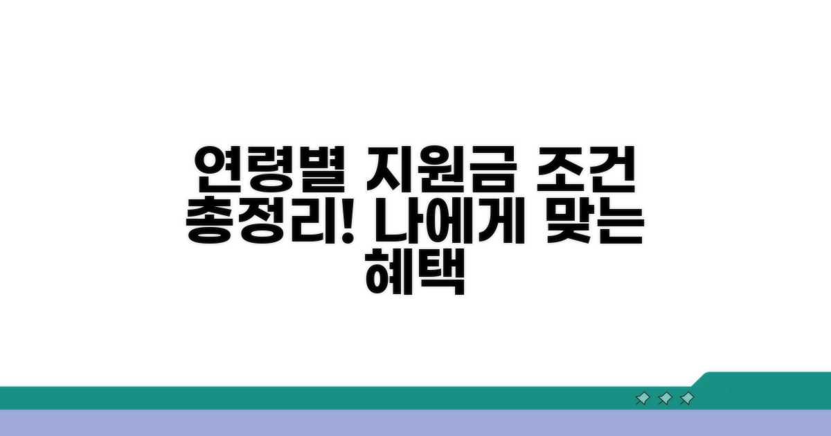 연령별 지원 조건 상세 안내