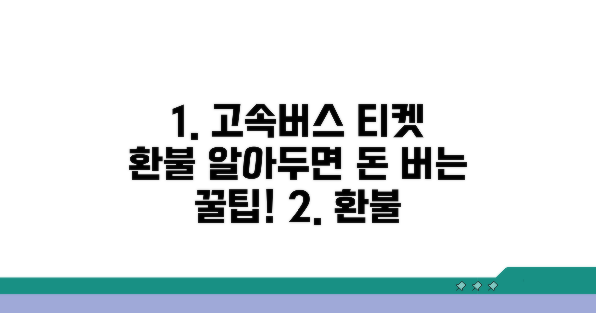 고속버스 승차권 환불 절차 및 꿀팁