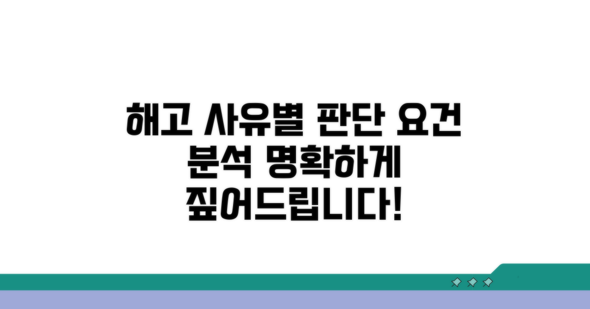 해고 사유별 판단 요건 분석