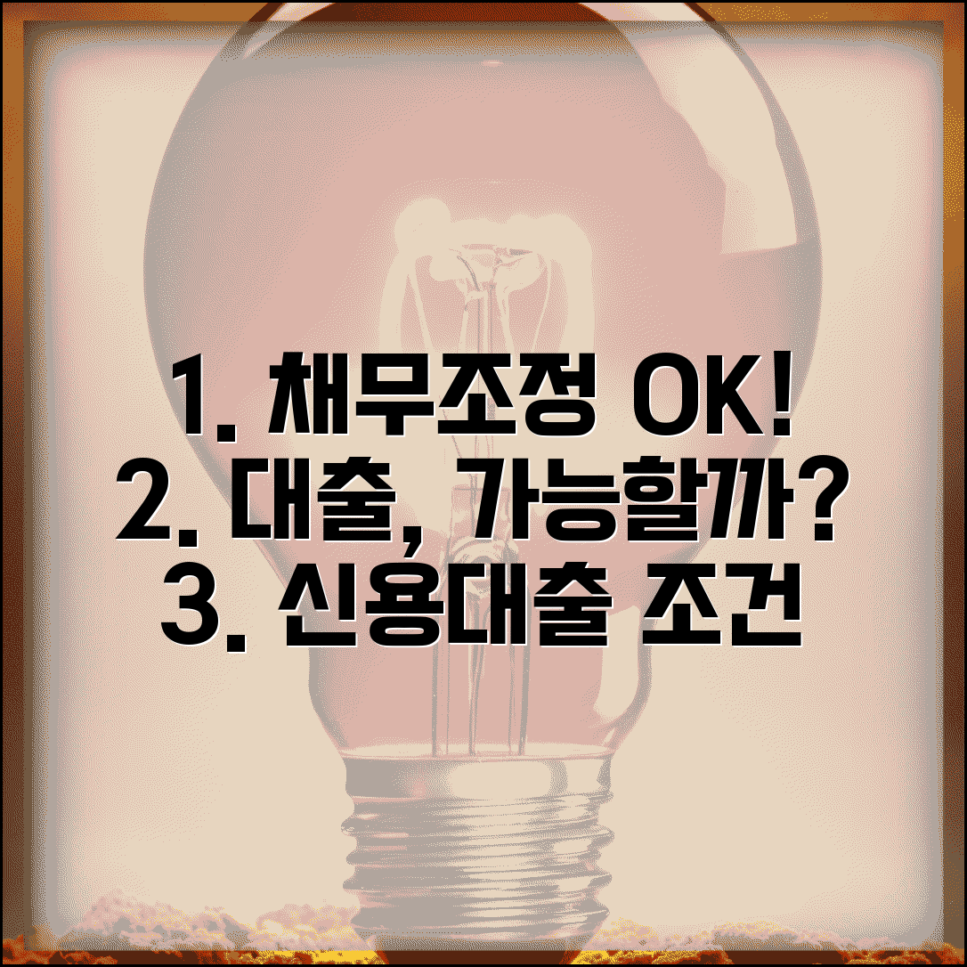채무조정 대출 | 채무조정 중 대출 가능성 | 신용대출 조건