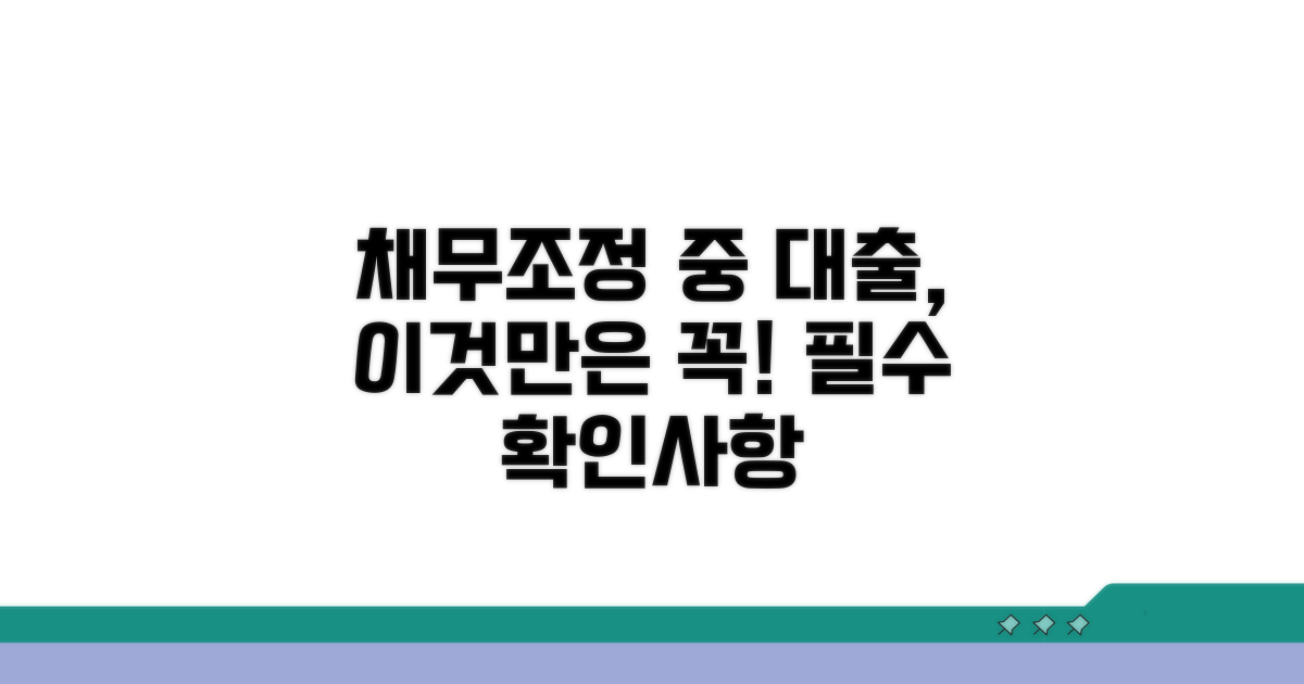 채무조정 중 대출, 이것만은 꼭 확인하세요