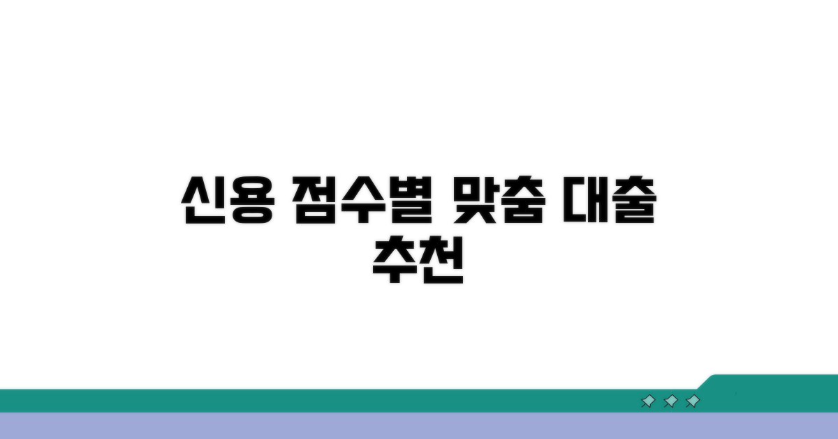 신용 점수별 맞춤 대출 추천