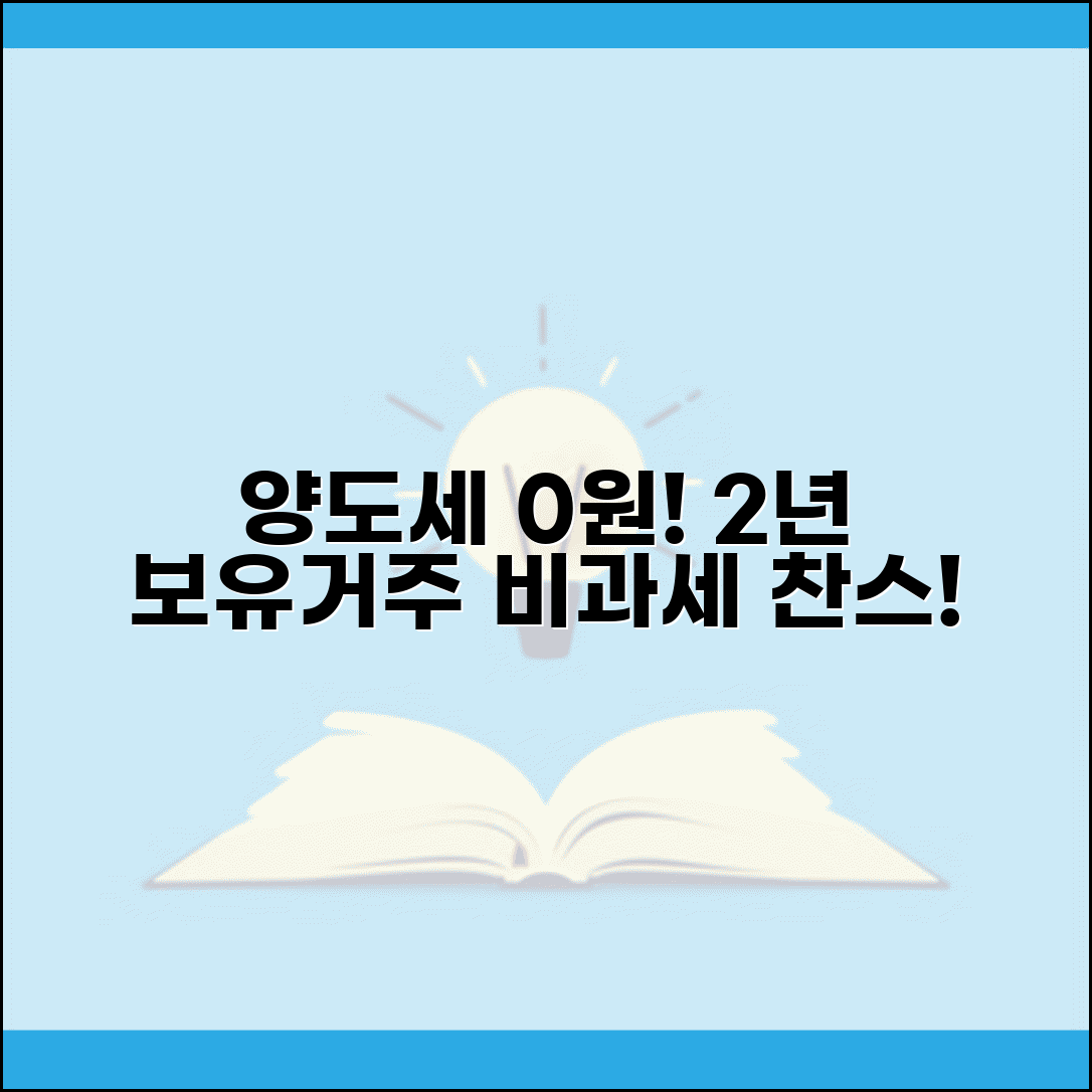2년보유 2년거주 양도소득세 비과세 | 2년 보유거주 비과세 조건