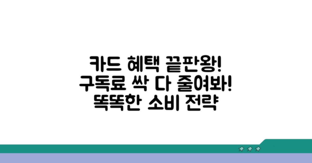 카드별 혜택과 구독료 절약 비교