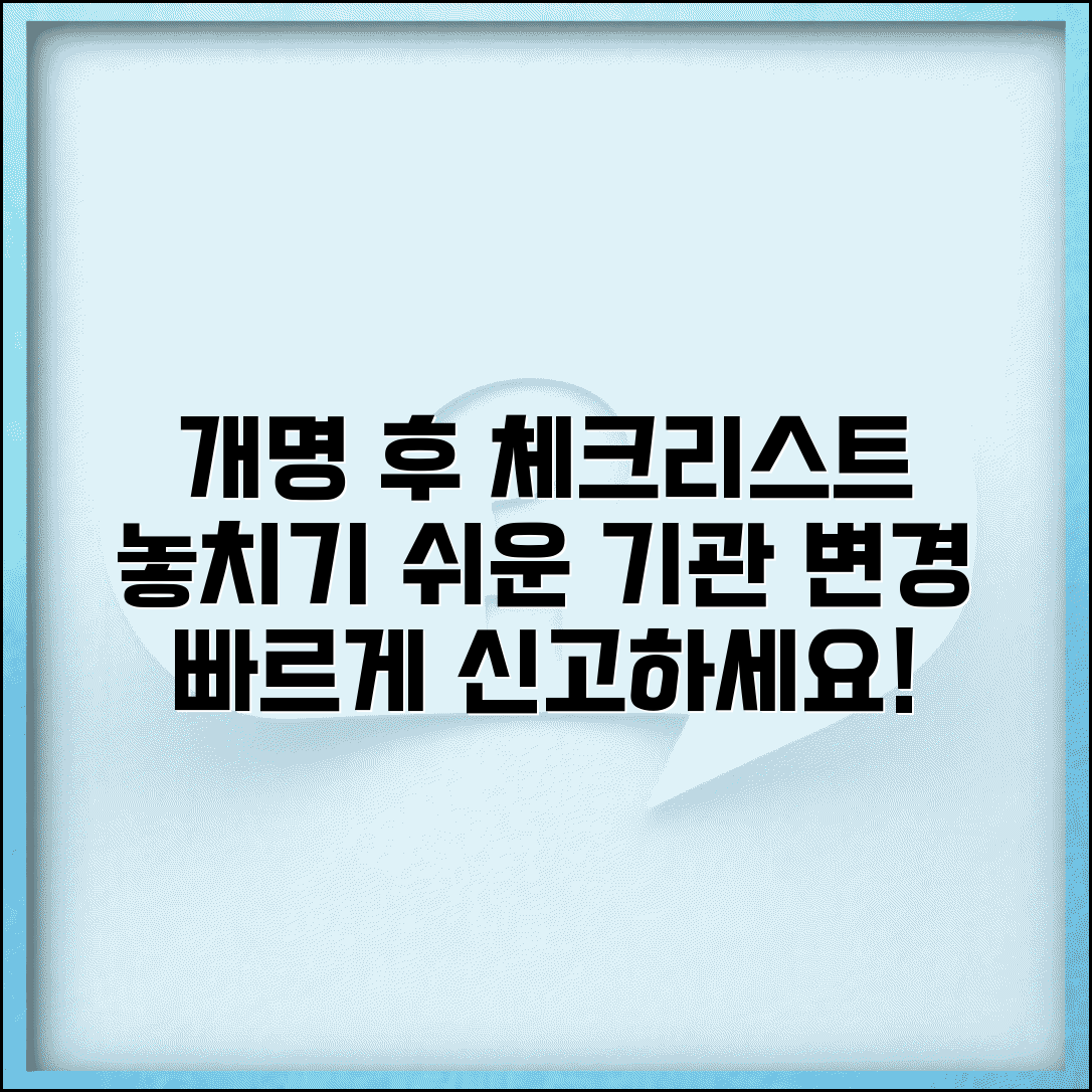 개명신고후 할일 체크리스트 | 누락되기 쉬운 기관 변경 신고