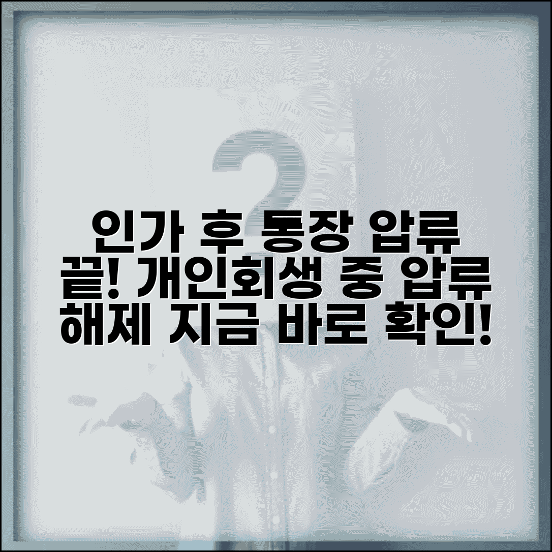 개인회생 인가후 통장 압류해제 | 개인회생 절차 중 압류해제 방법