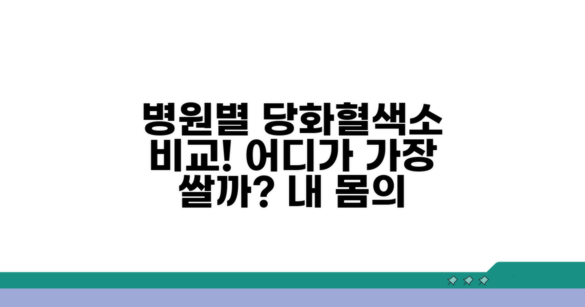 병원별 당화혈색소 검사비용 비교