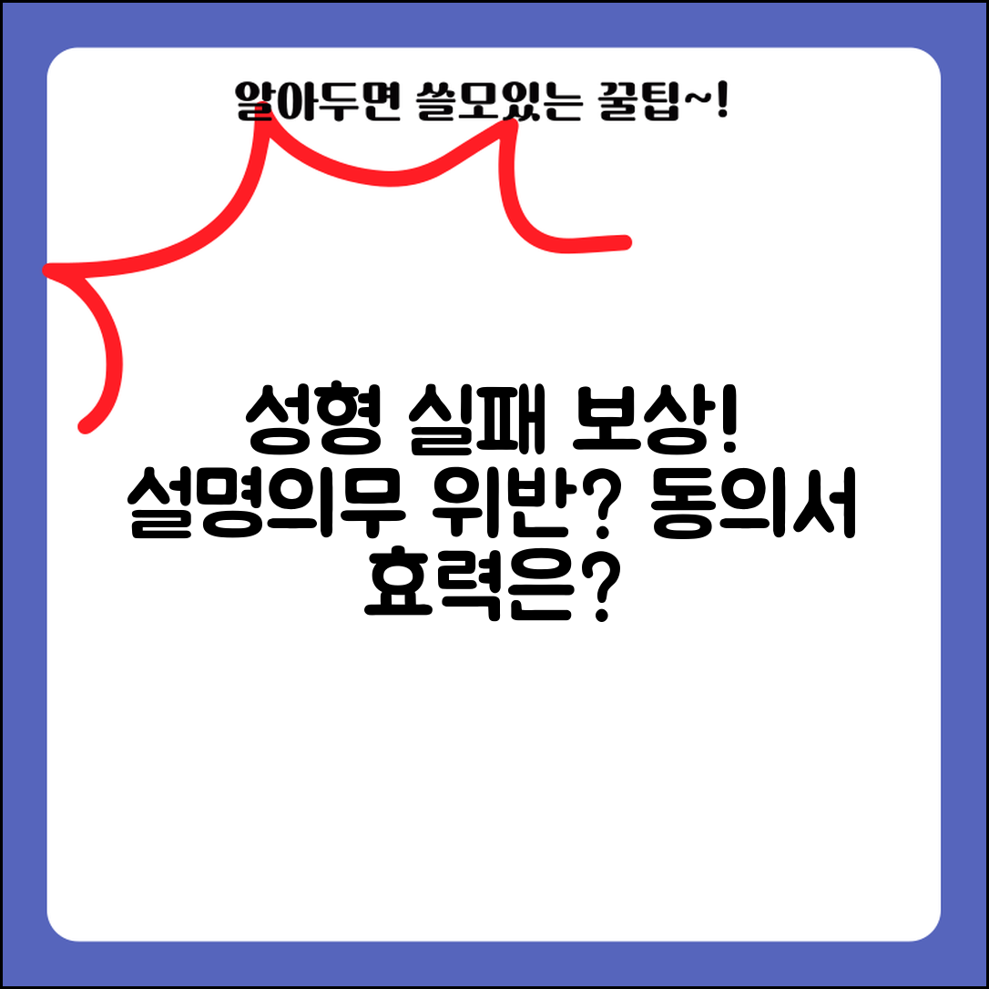 성형수술 실패했을때 손해배상 | 설명의무와 동의서 효력 범위