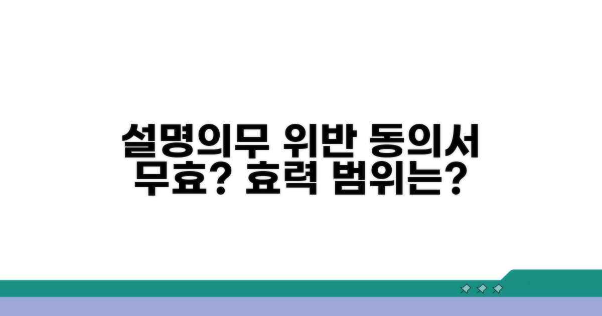 설명의무 위반 시 동의서 효력 범위