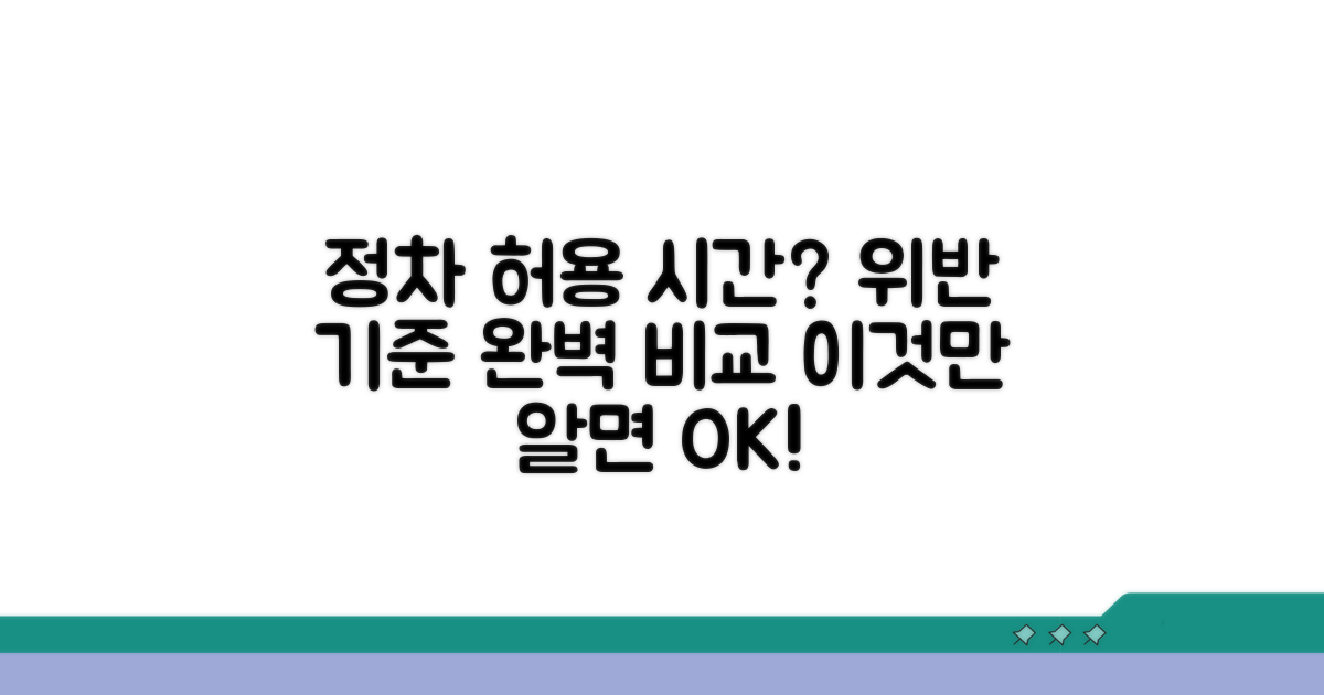 정차 허용 시간과 위반 기준 상세 비교