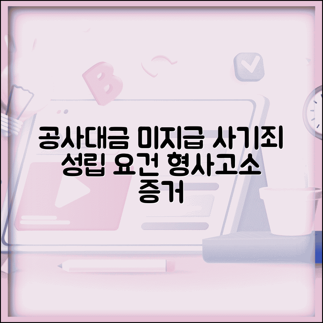 공사대금 미지급 사기죄 성립 요건 | 형사고소 가능한 경우와 증거