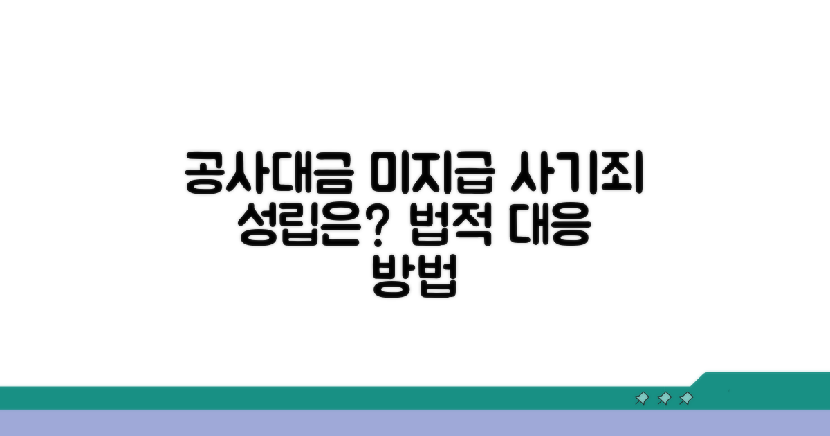 공사대금 미지급, 사기죄 성립 조건