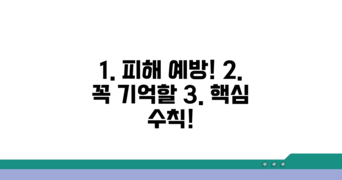 피해 예방을 위한 핵심 주의사항