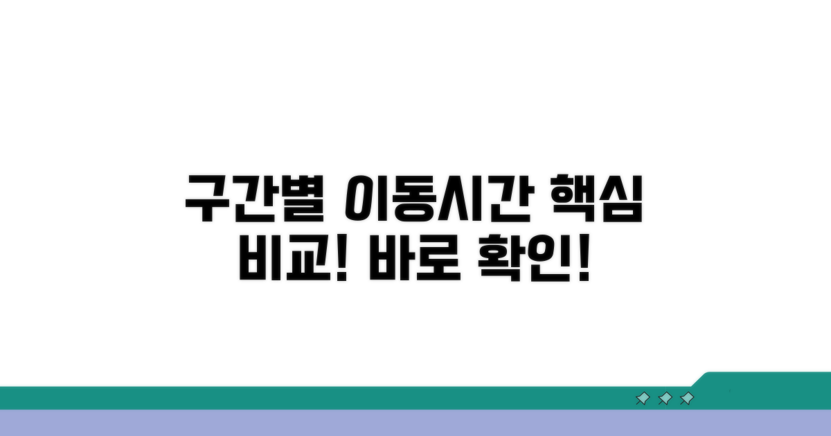 핵심 구간별 이동 시간 비교