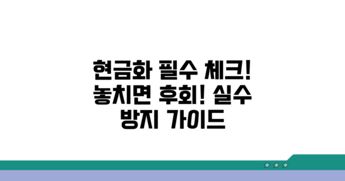 현금화 시 주의할 점 완벽 정리