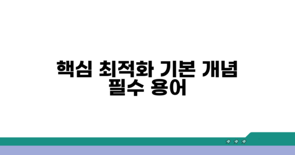 최적화, 기본 개념과 핵심 용어