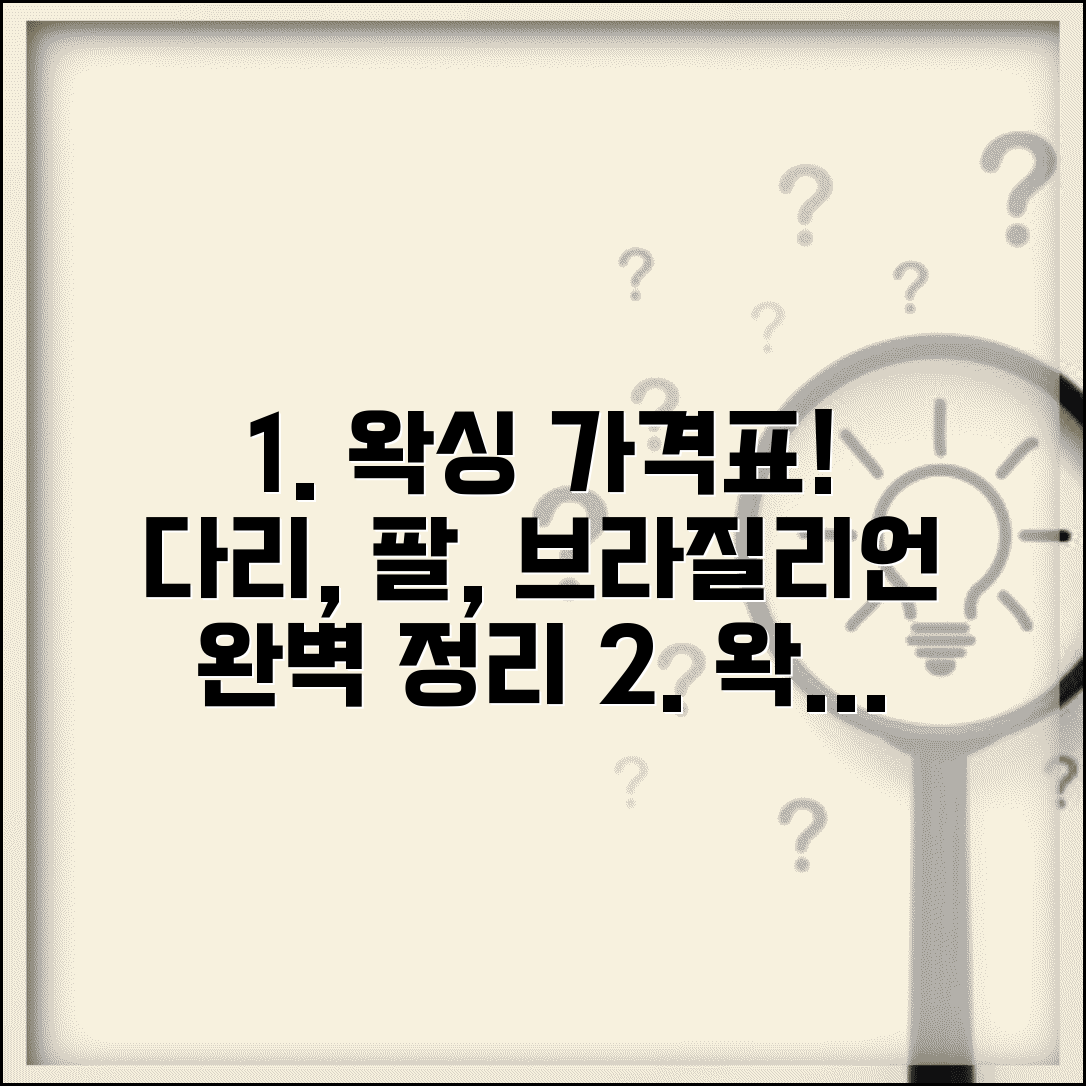 왁싱샵 부위별 제모 가격표 정리 | 다리 팔 브라질리언 왁싱 요금