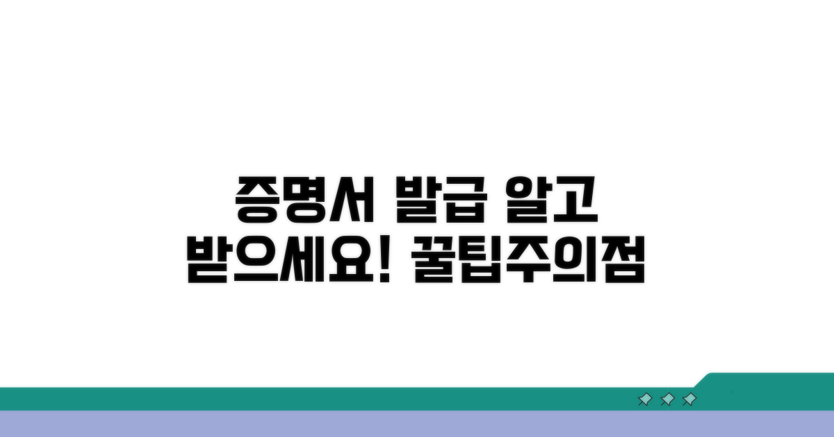 증명서 발급 시 주의사항과 팁
