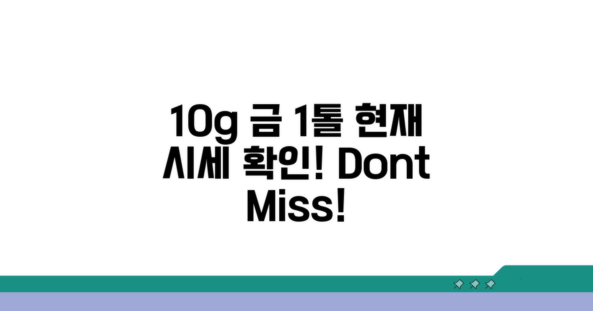 10g 금 1톨 가격 최신 동향