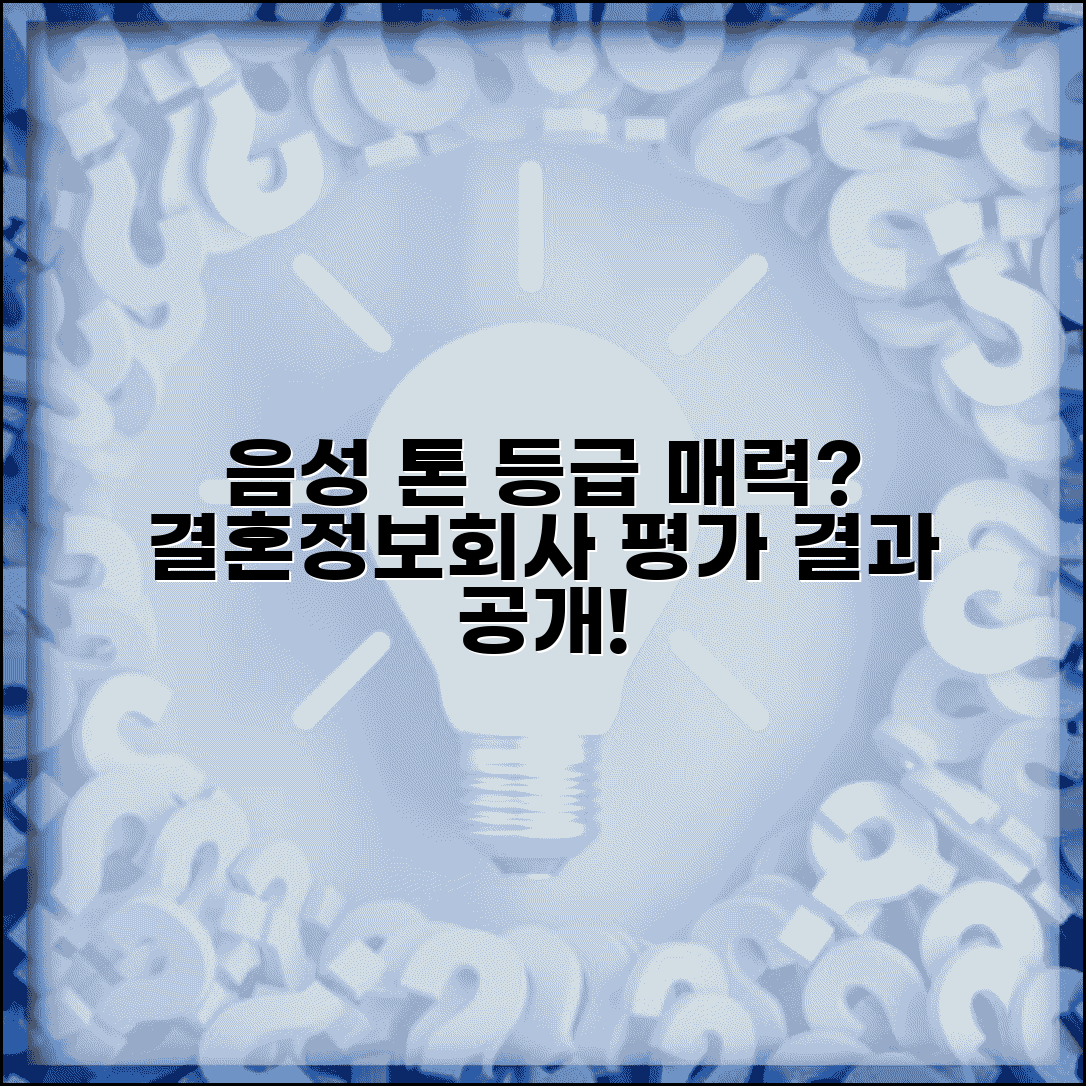결혼정보회사 목소리 톤 등급 평가 | 음성 매력 반영 여부