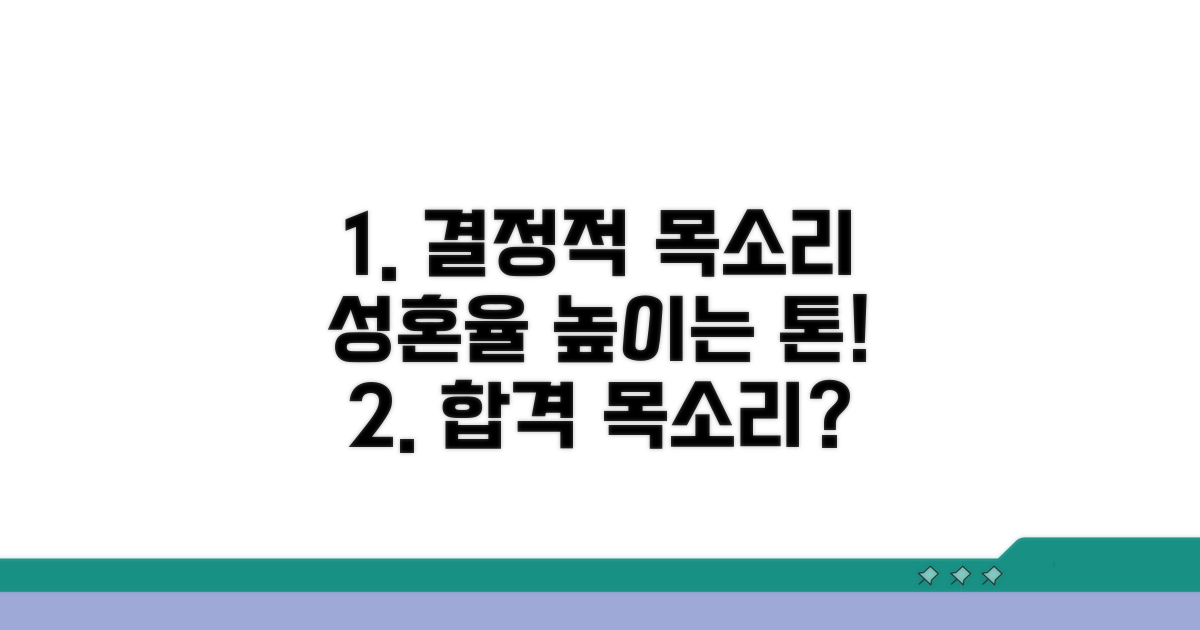 결혼정보회사 목소리 톤 평가 기준