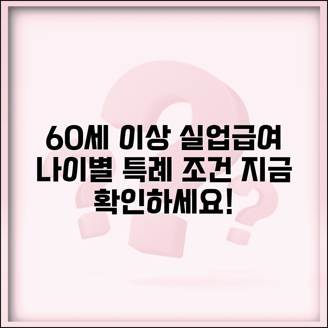 60세 이상 실업급여 수급조건 | 나이별 특례 조건