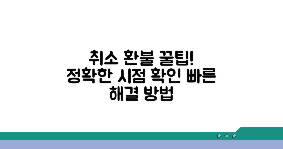 예약 취소 절차와 환불 시점 파악