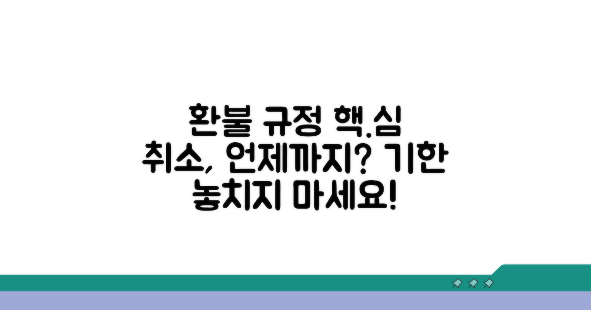 언제까지 취소 가능? 환불 규정 핵심