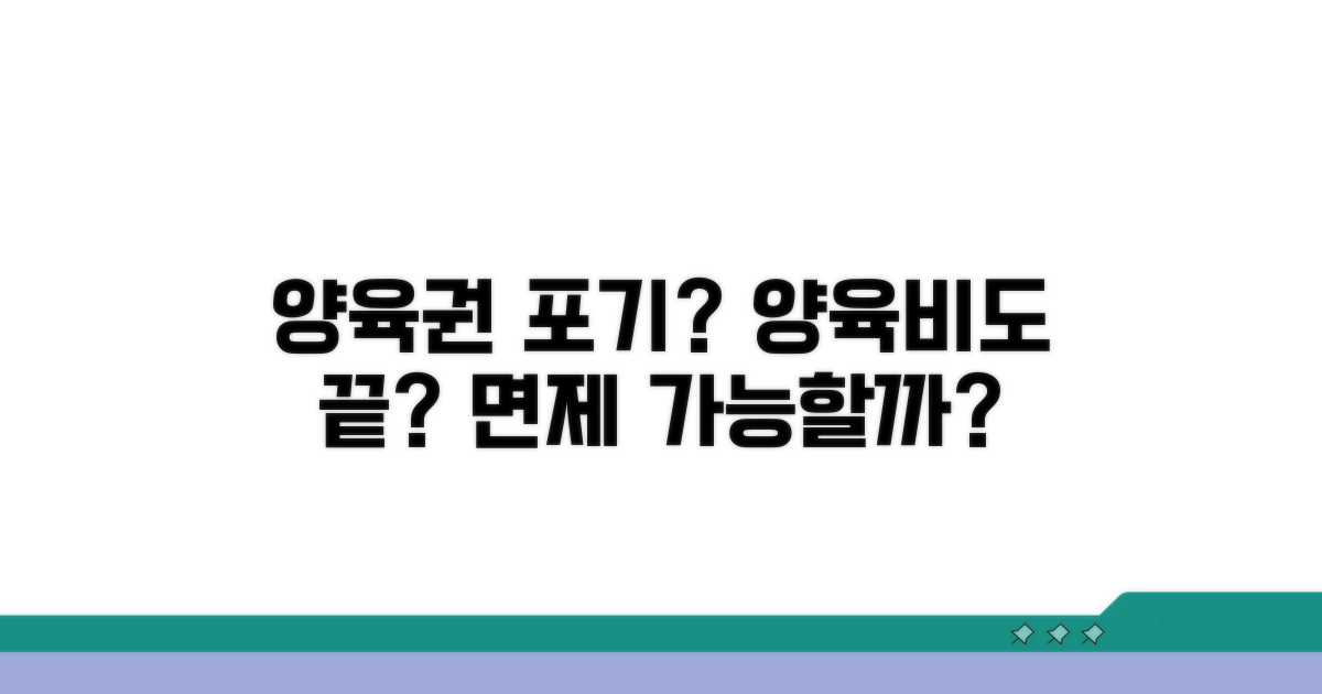 양육권 포기, 양육비 의무 면제될까?