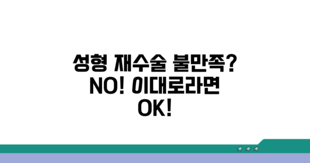 성형 불만족 시 재수술 절차 안내
