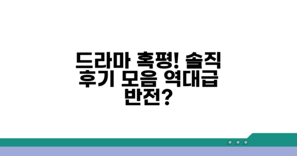 시청자들의 솔직한 드라마 평가