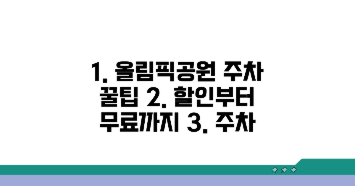 올림픽공원 주차, 행사 할인부터 무료 팁까지