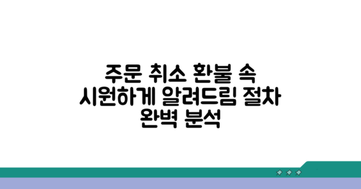 주문 취소 및 환불 절차 완벽 분석