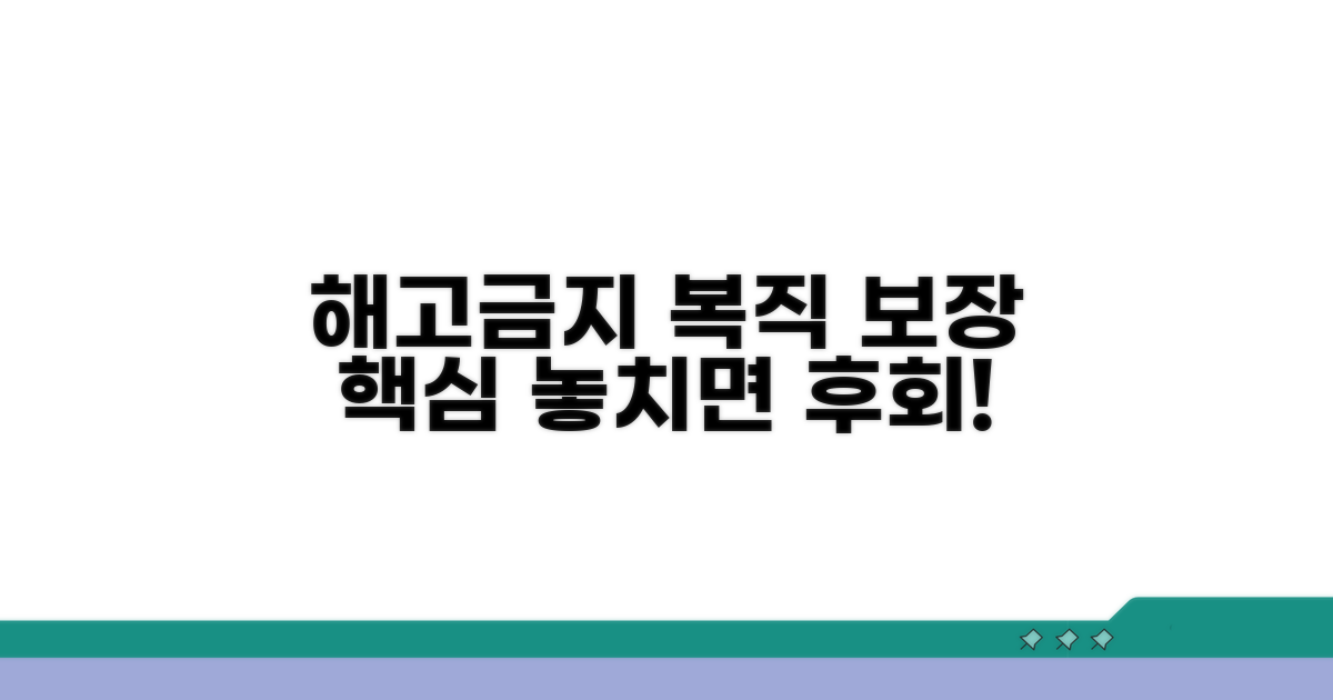 해고 금지와 복직 보장 핵심