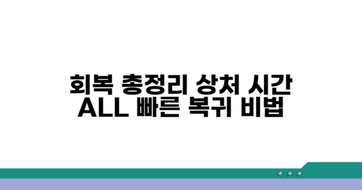 회복 기간, 상처 시간 총정리