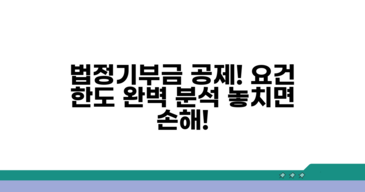 법정기부금 공제 요건 및 한도 분석