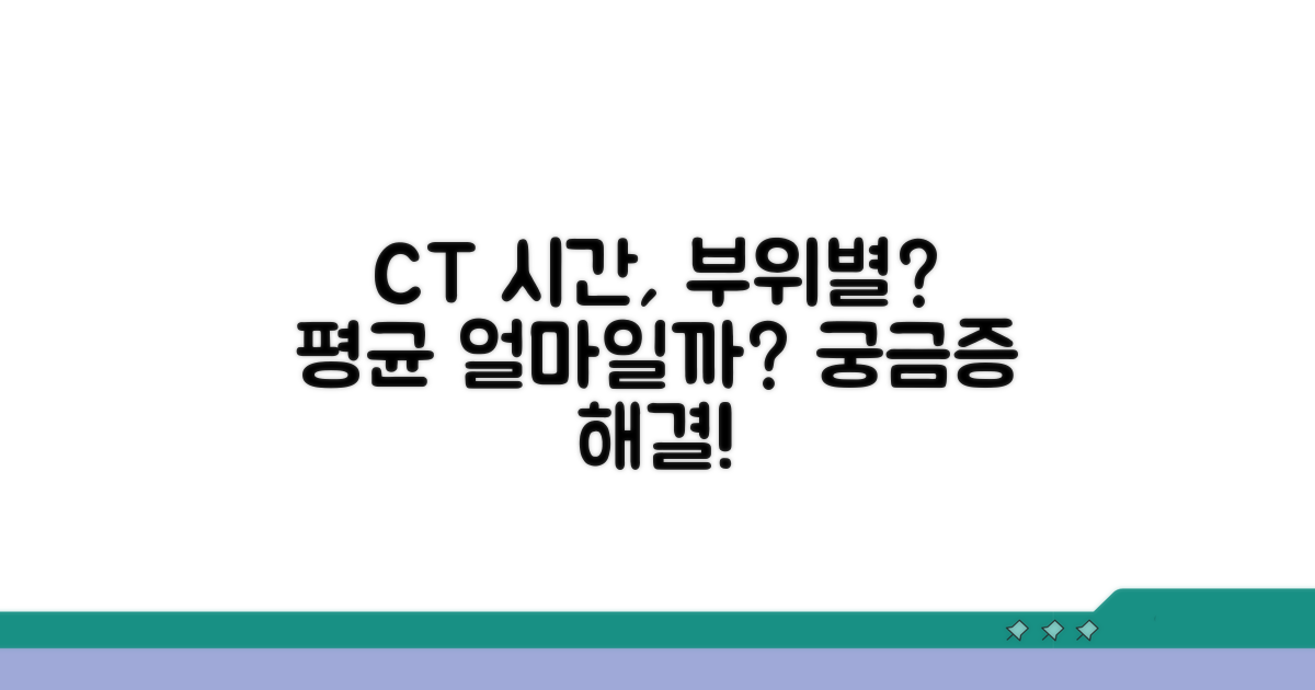 CT 촬영 시간, 부위별 평균 얼마?