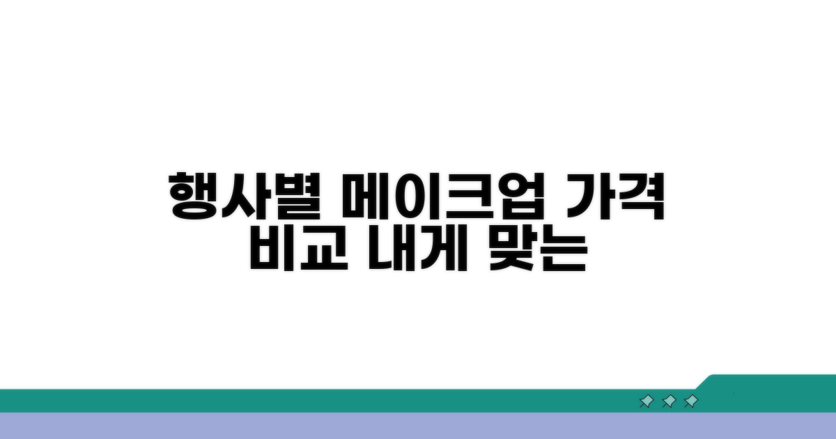 행사별 메이크업 가격 비교