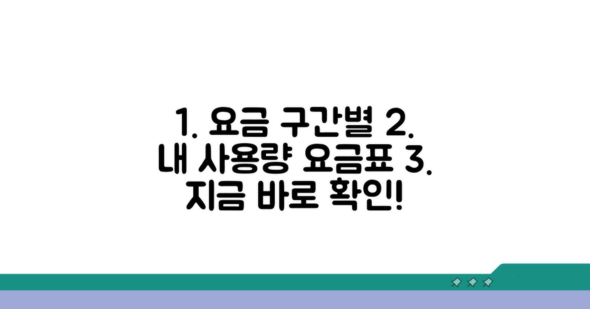 사용량별 요금 구간 및 요금표 확인
