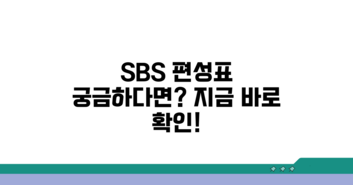 SBS 편성표 확인 방법