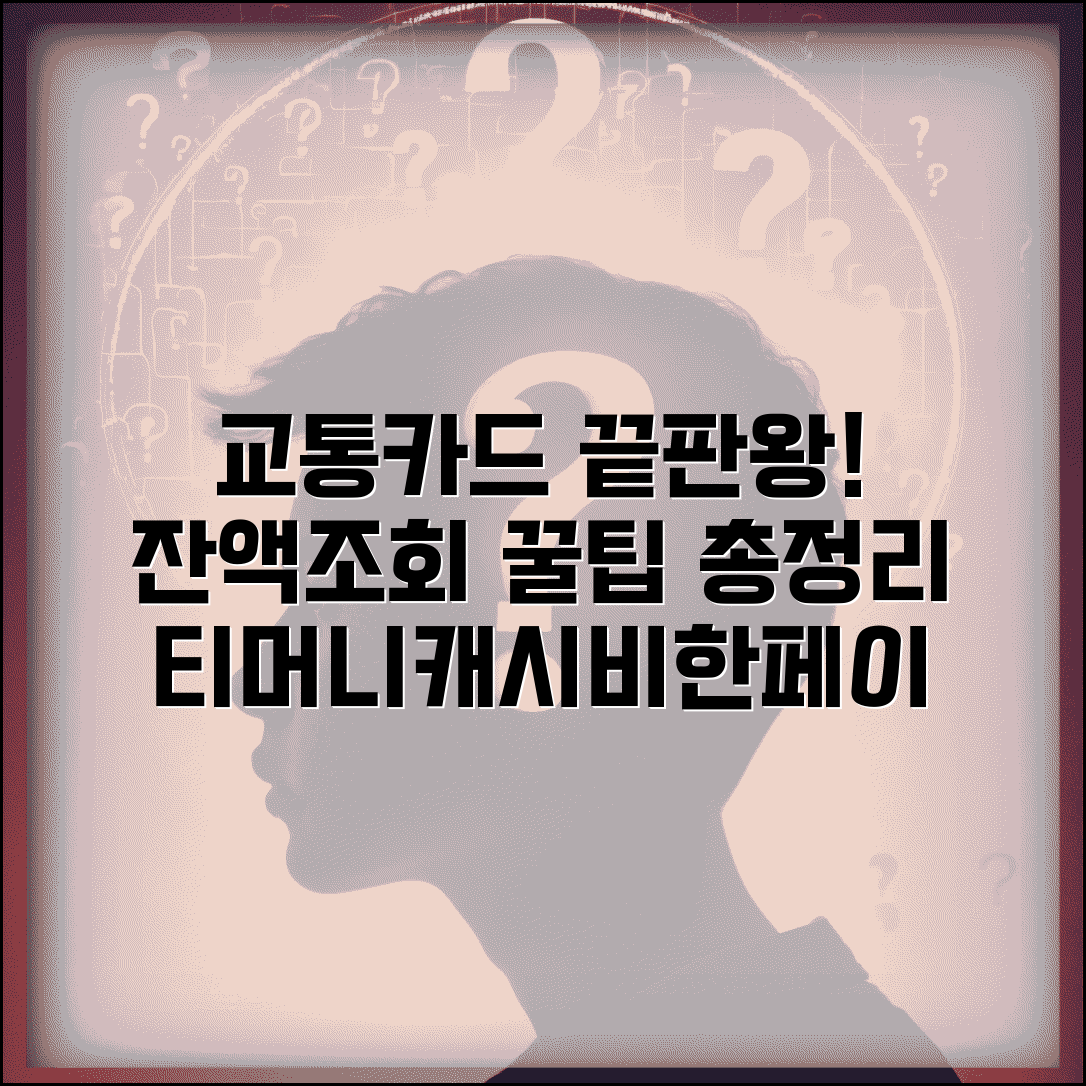 교통카드 잔액조회 총정리 | 티머니 캐시비 한페이 모든 카드 확인법 및 사용 꿀팁