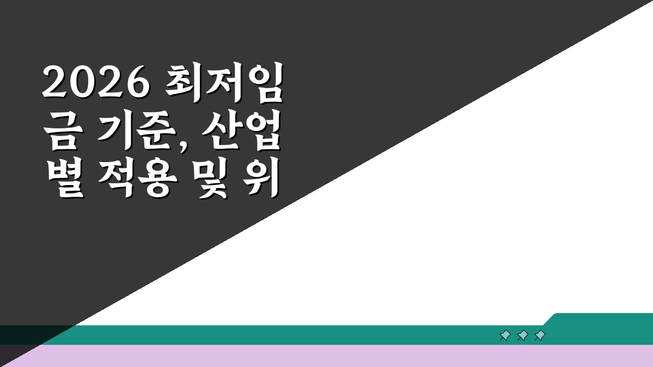2026 최저임금 기준, 산업별 적용 및 위반 처벌 규정 총정리
