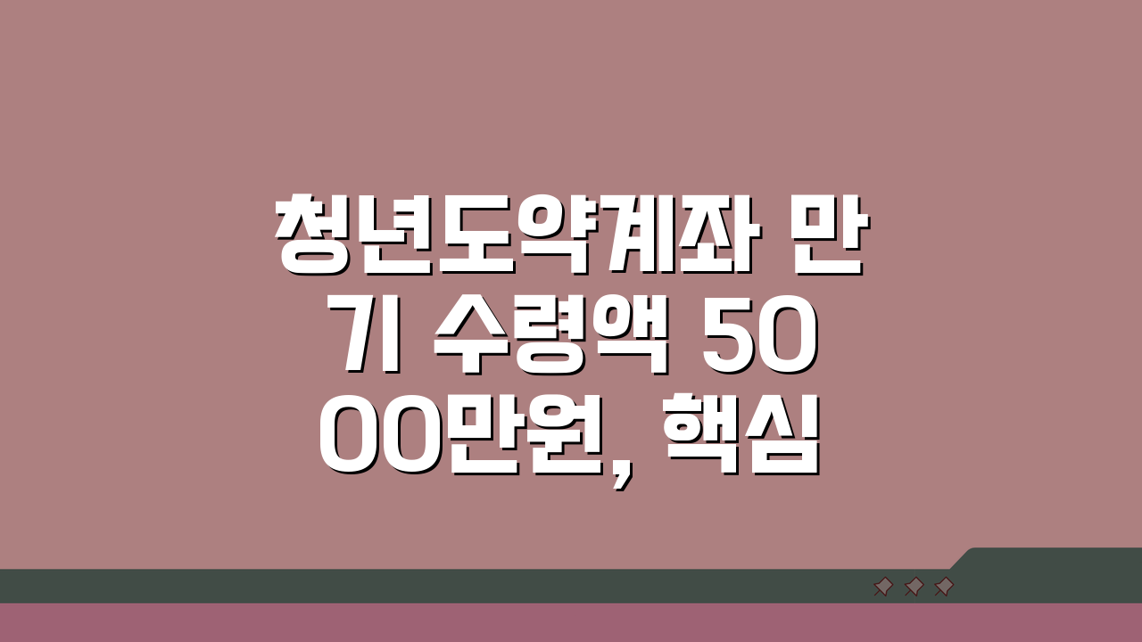 청년도약계좌 만기 수령액 5000만원, 핵심 비법 3가지