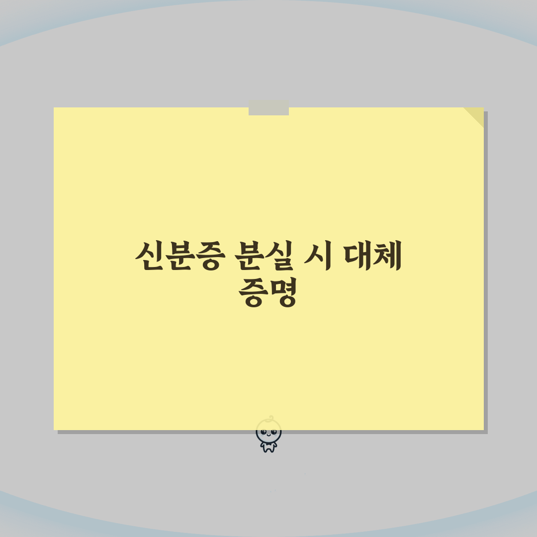 신분증 없을때 대체 서류 | 주민등록증 분실시 사용 가능한 대체 신분증명서 추천!